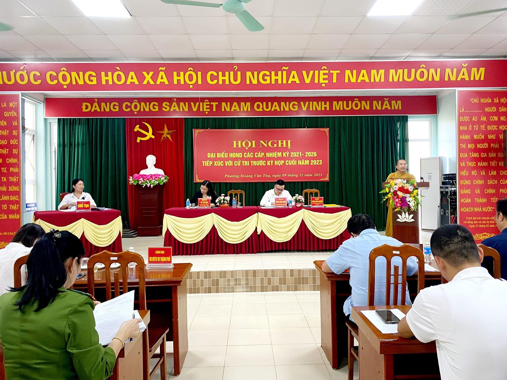  Phường Hoàng Văn Thụ: UBMTTQ phường phối hợp tổ chức Hội nghị đại biểu HĐND các cấp tiếp xúc với cử tri trước kỳ họp thường lệ cuối năm 2023.